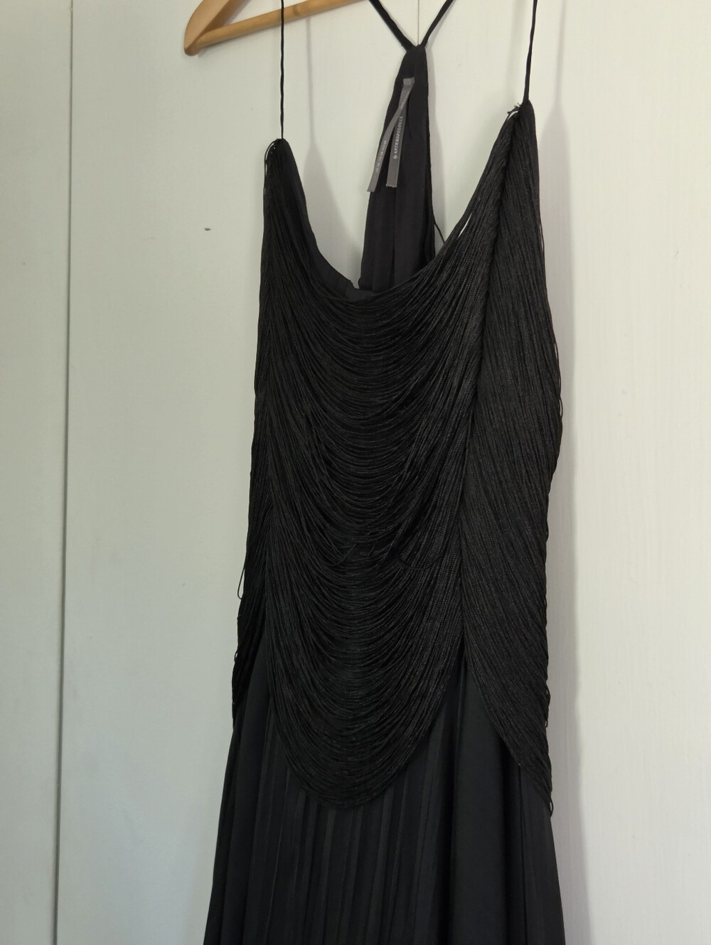 Anthropologie Black Asymmetrical Handkerchief-Hem Slip Dress - Picture 5 of 7